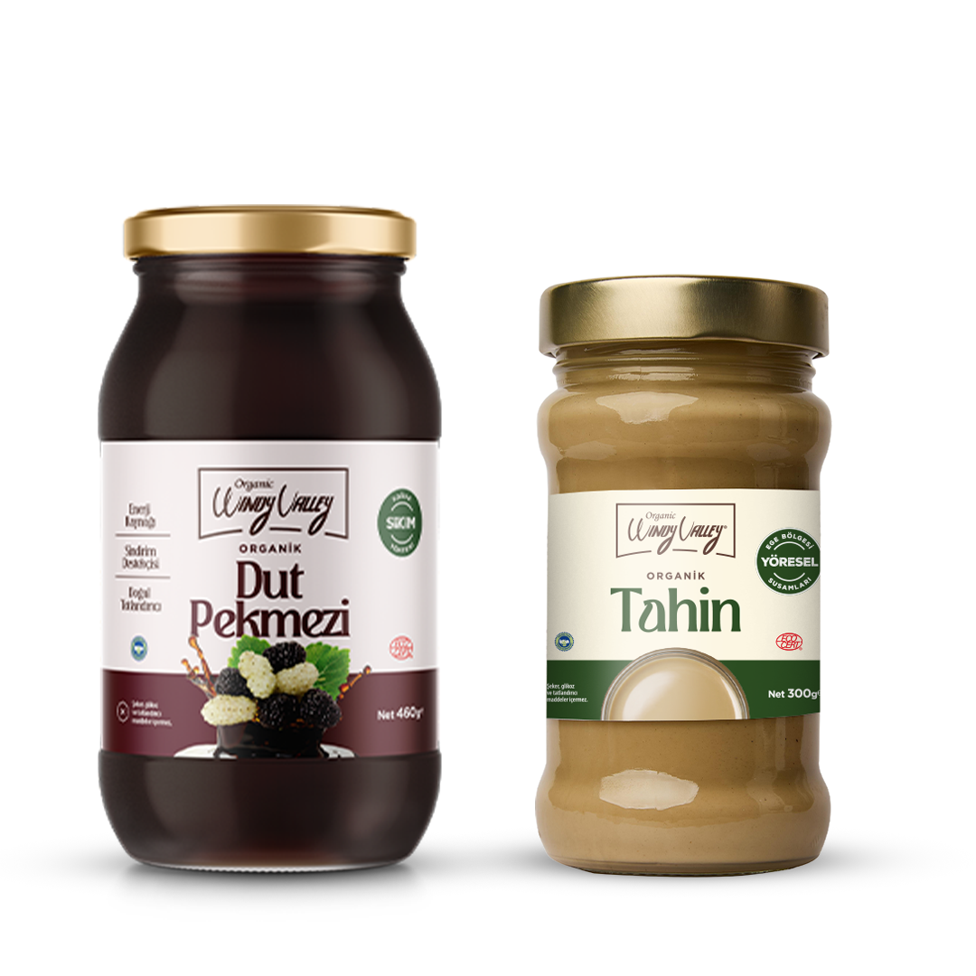 Organik Dut Pekmezi (460gr) & Organik Tahin (300gr)  Şeker ilavesiz