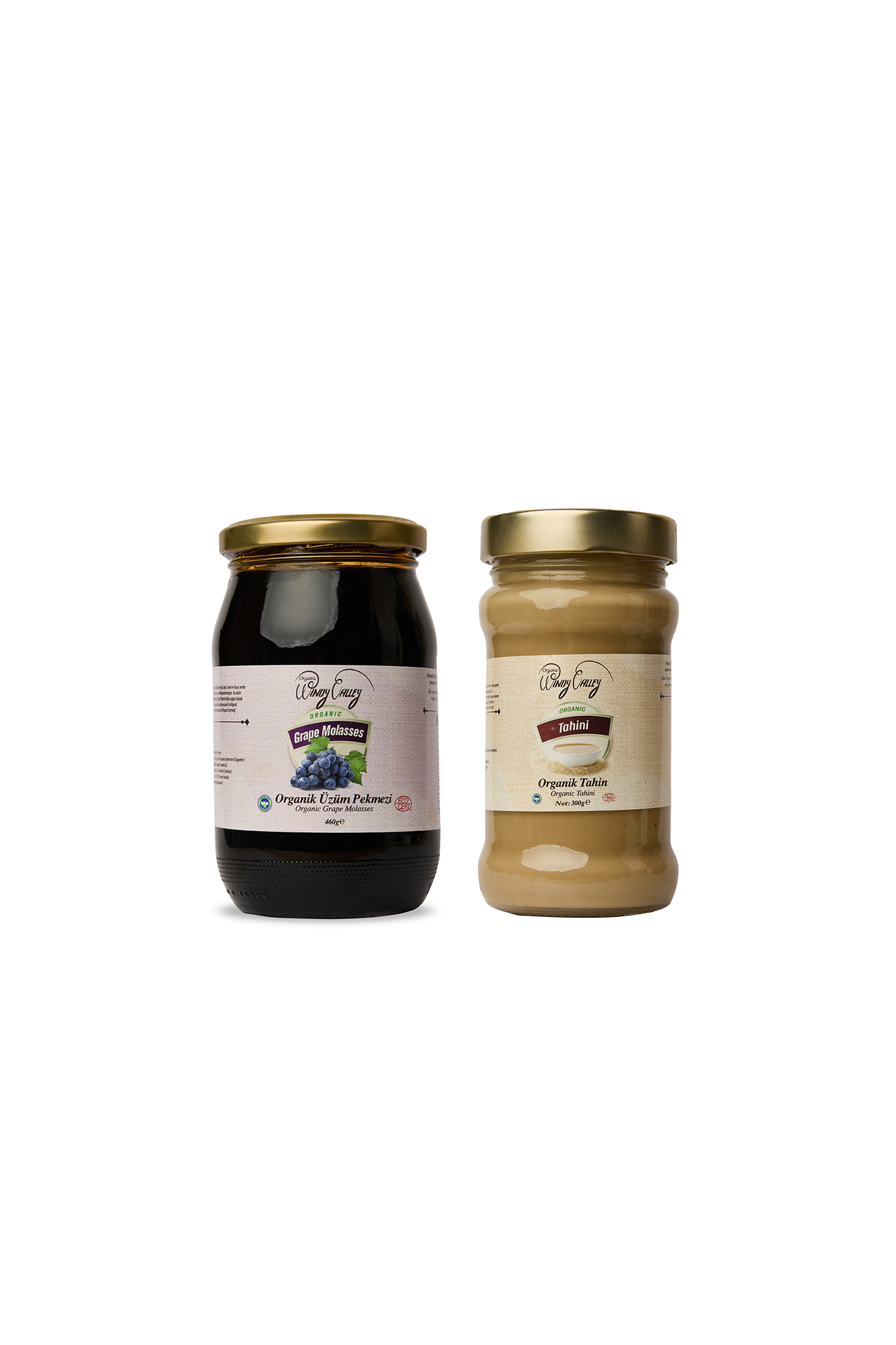 Organik Üzüm Pekmezi (460 gr) - Organik Tahin (300gr)  Şeker İlavesiz