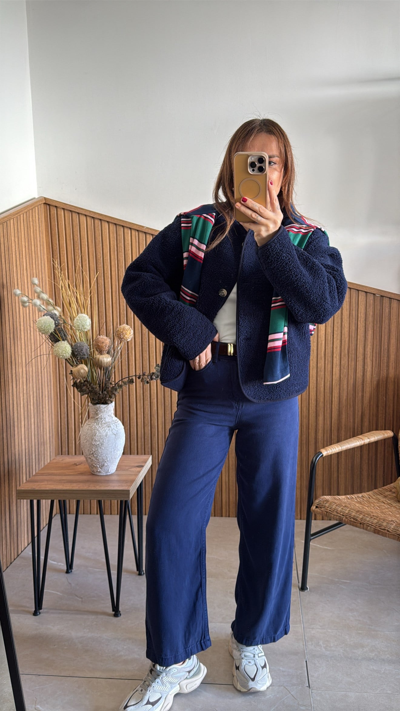 Lacivert Tensel Midi Boy Jean  Pantolon 