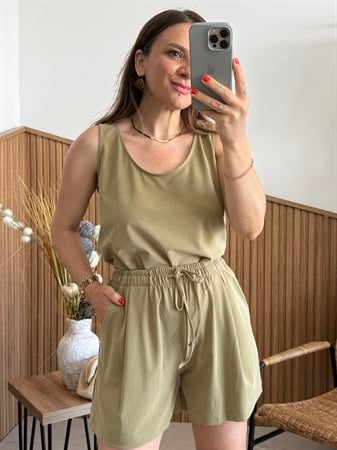 Modal Kumaş Olive Takım