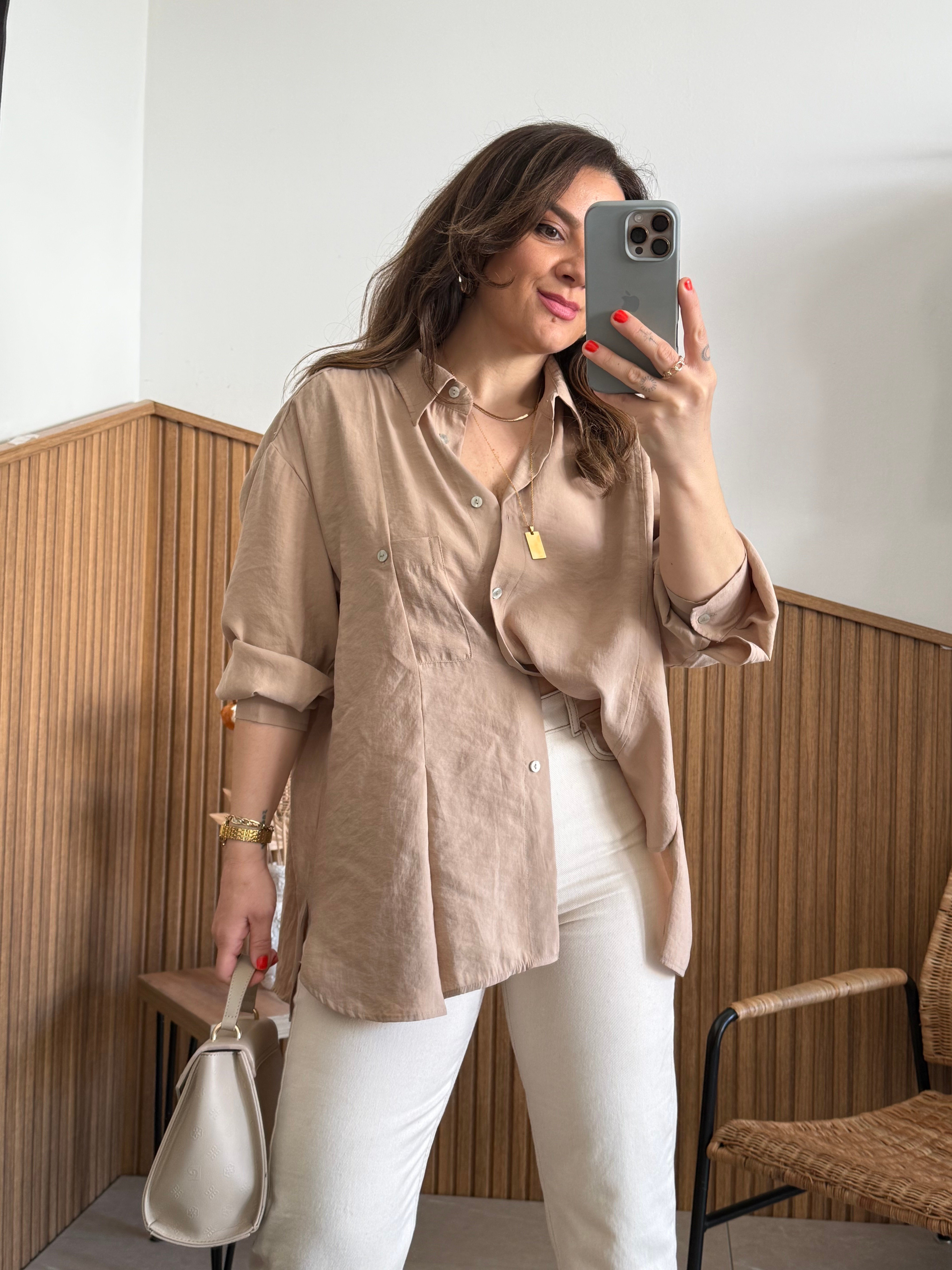 Ekru Boyfit Likralı Jean 