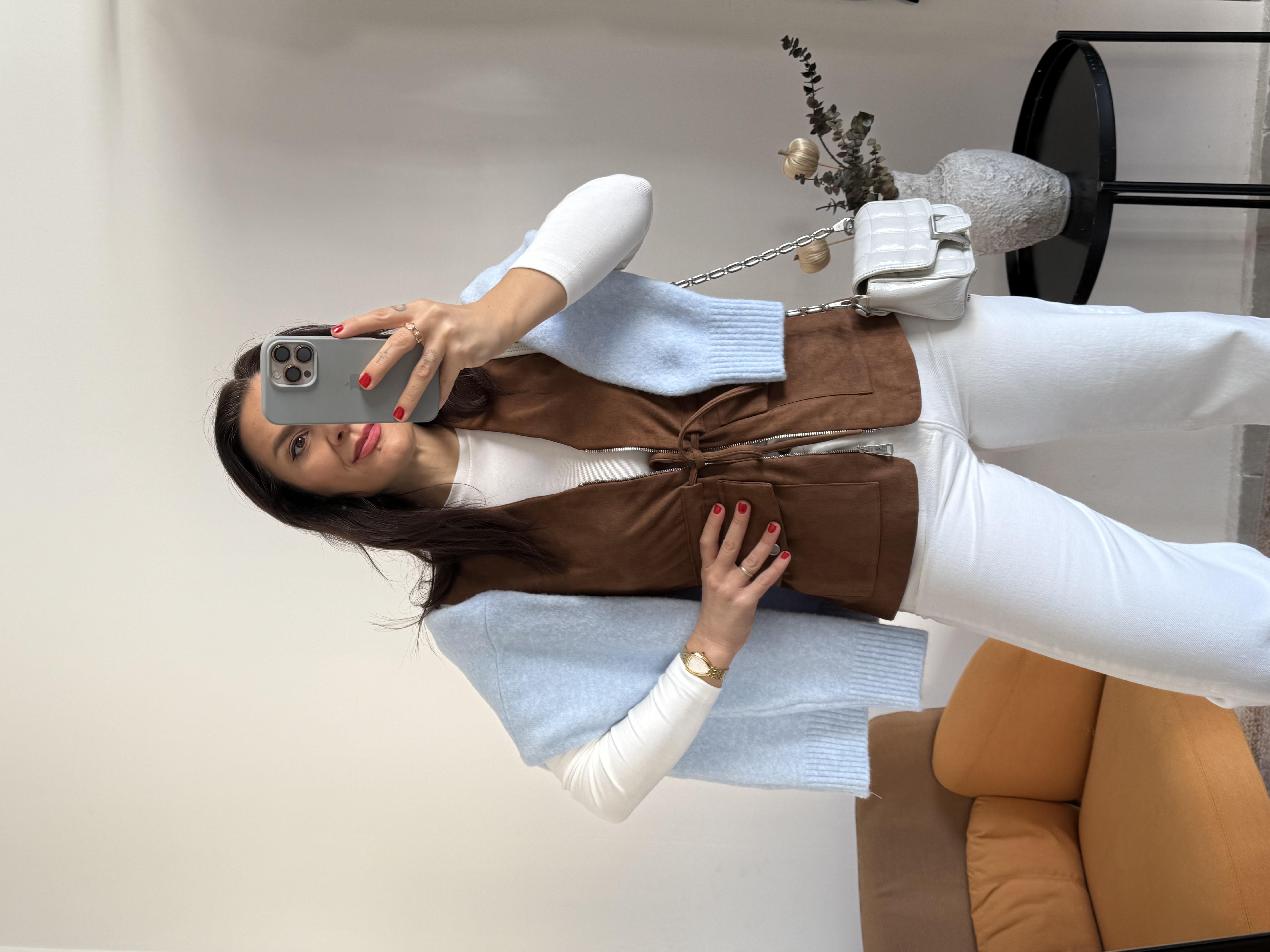 Likralı Yüksek Bel Beyaz Jean 