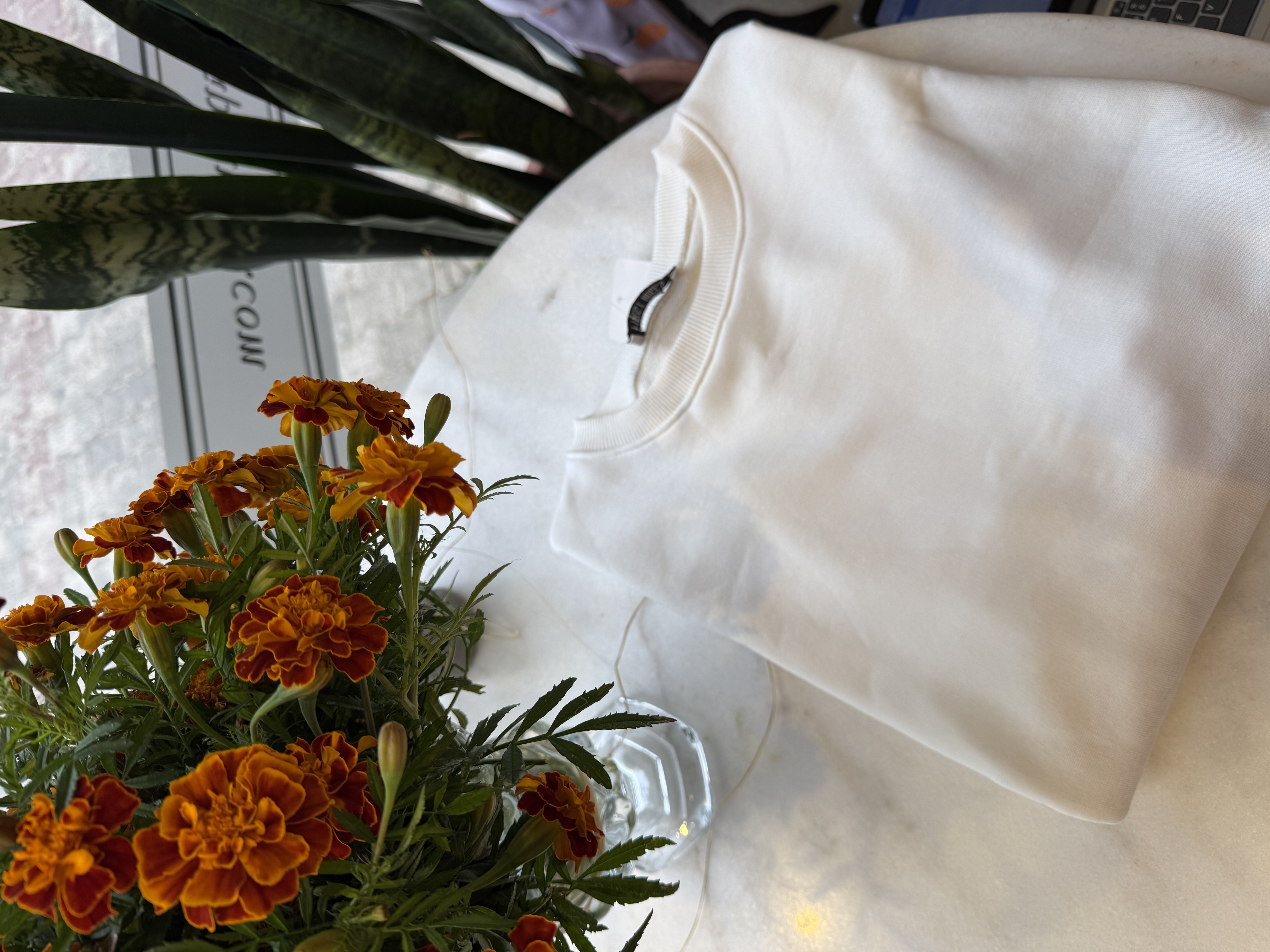 Yakası Ribanalı İki İplik Sweatshirt 