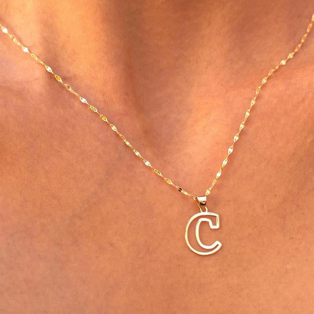 14 Ayar Altın C Harf Soft Kolye