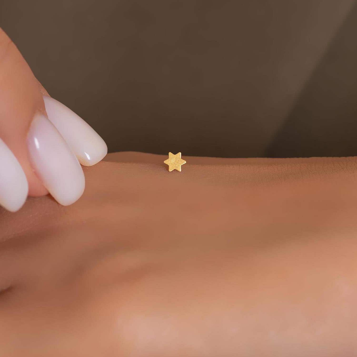 14 Ayar Altın Yıldız Model Geçmeli Hızma