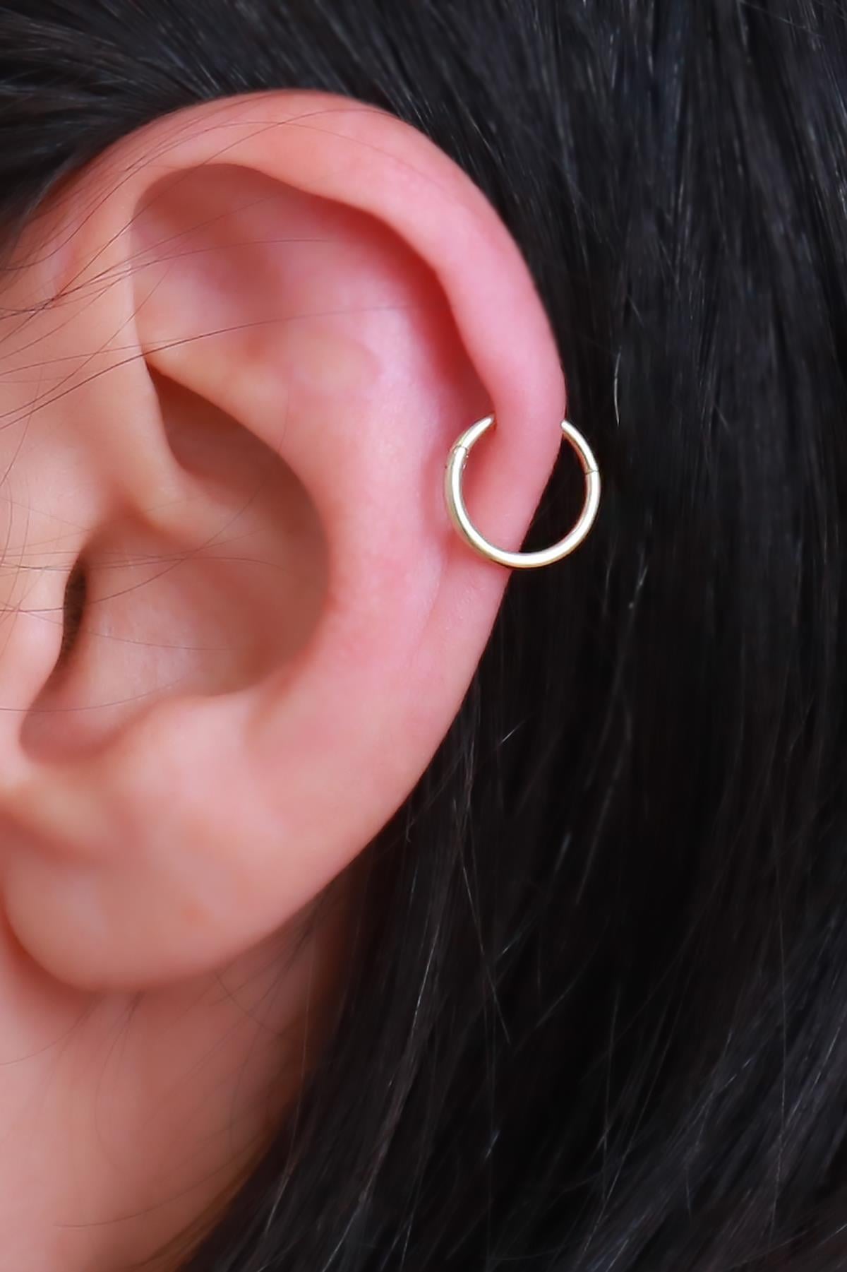 14 Ayar Altın Halka Helix Piercing