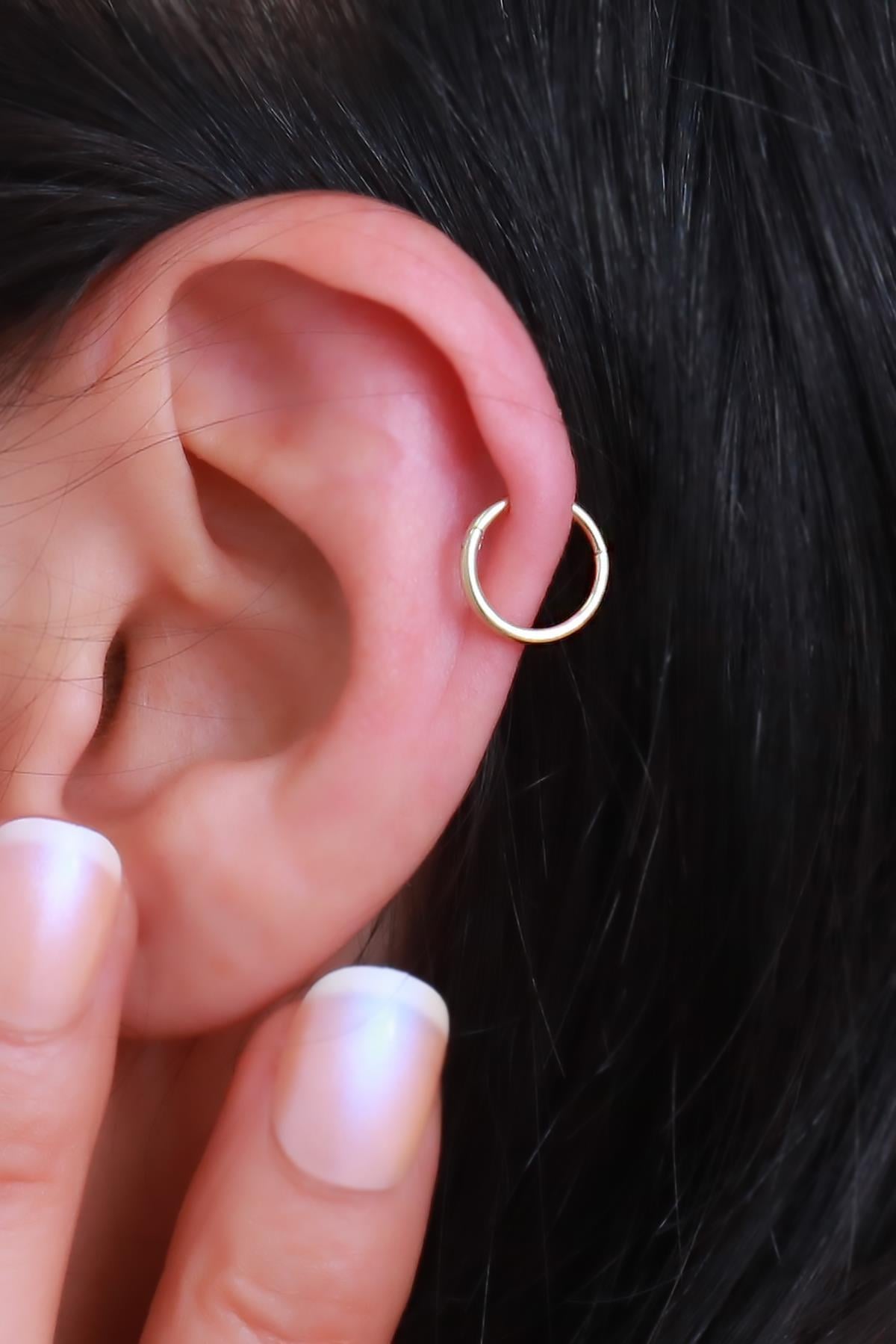 14 Ayar Altın Halka Helix Piercing