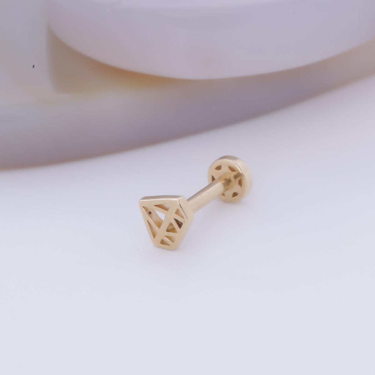 14 Ayar Altın Elmas Figürlü Tragus