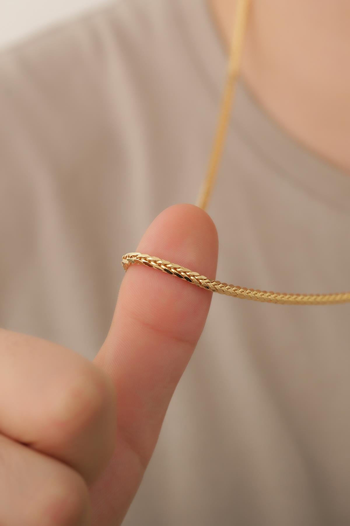 14 Ayar Altın Erkek Palmiye Zincir Kolye 1.25 mm