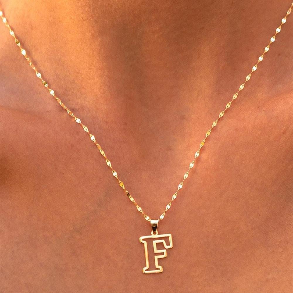 14 Ayar Altın F Harf Soft Kolye