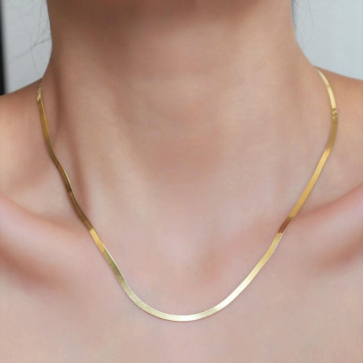 14 Ayar Altın Ezme Kolye 2,5 mm