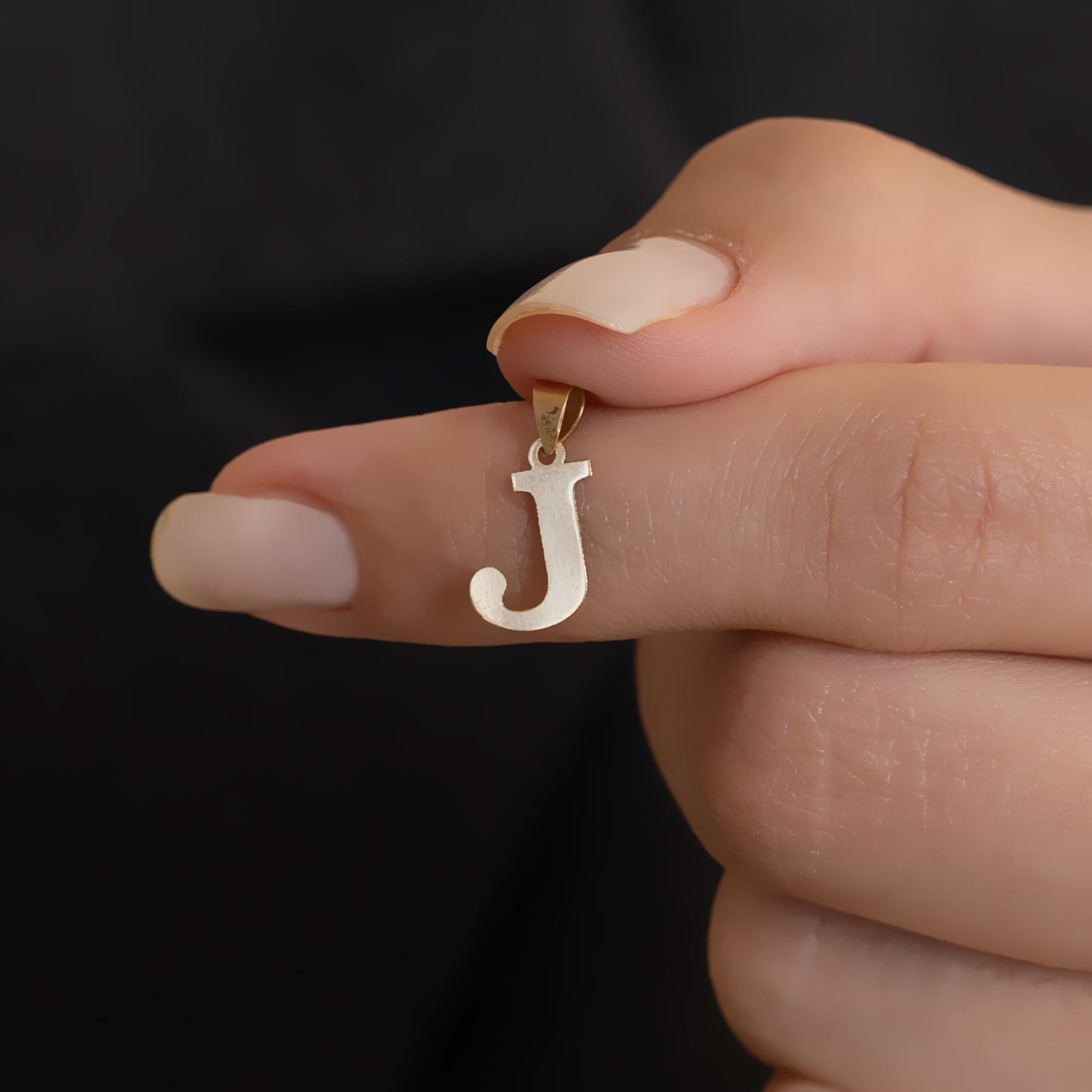 14 Ayar Altın J Harf Sade Kolye Ucu