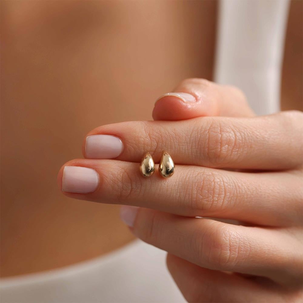 14 Ayar Altın Mini Damla Küpe