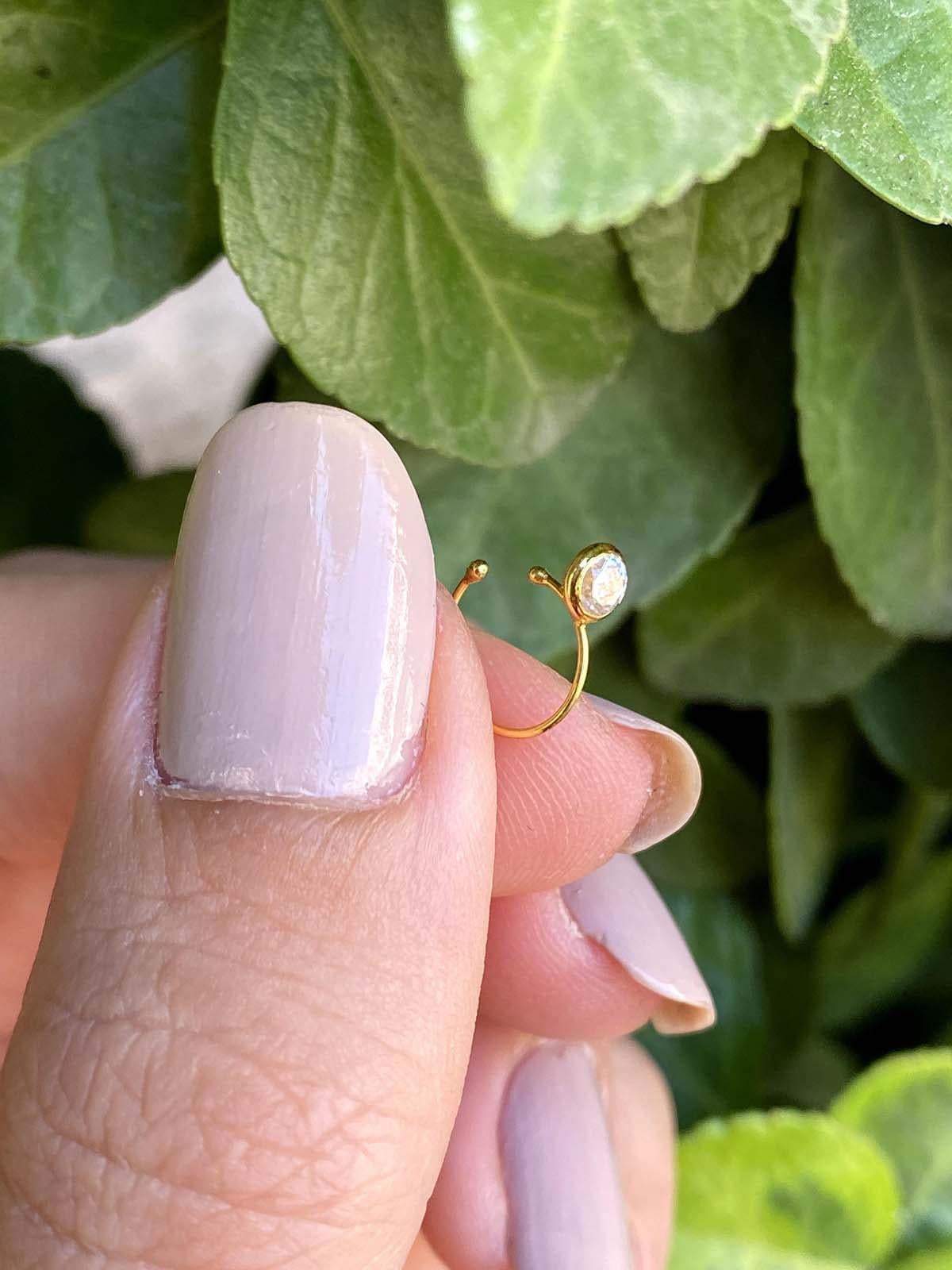 14 Ayar Altın Mini Taşlı Halka Sıkıştırma Hızma