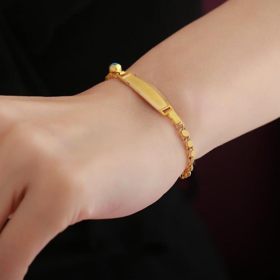 14 Ayar Altın Pullu Halep Bebek Künyesi