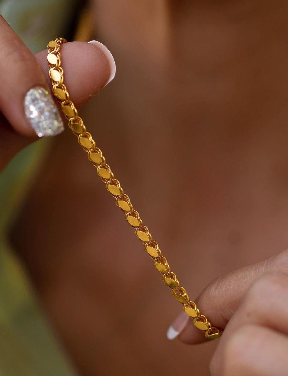 14 Ayar Altın Pullu Kalın Halep Zincir Kolye