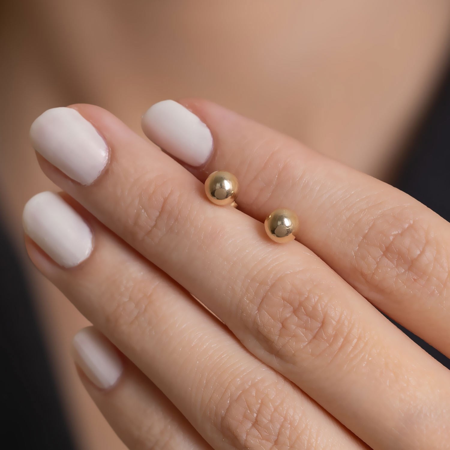 14 Ayar Altın Sade Top Küpe 5 mm