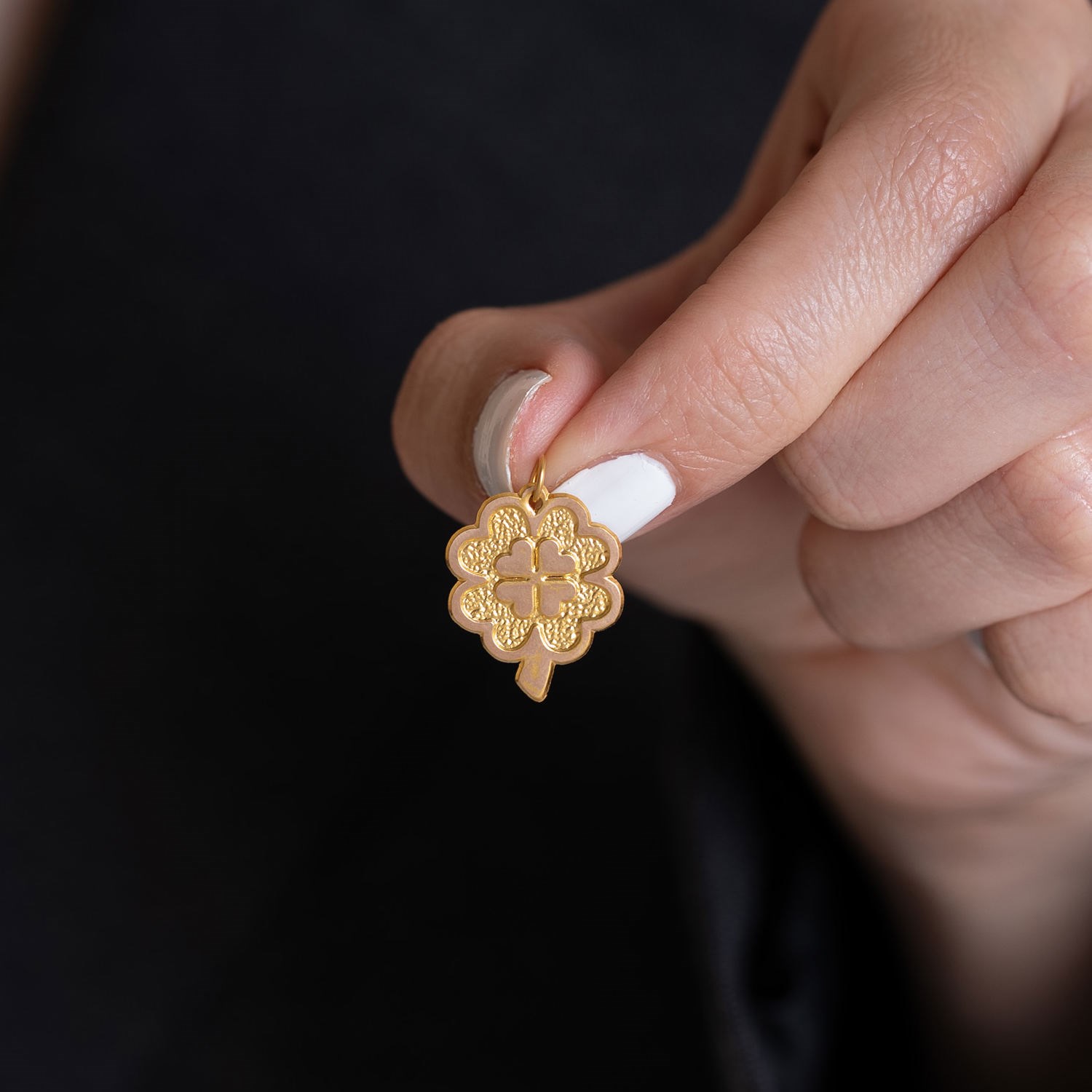 14 Ayar Altın Ultra İnce Yonca Kolye Ucu 1,6 mm