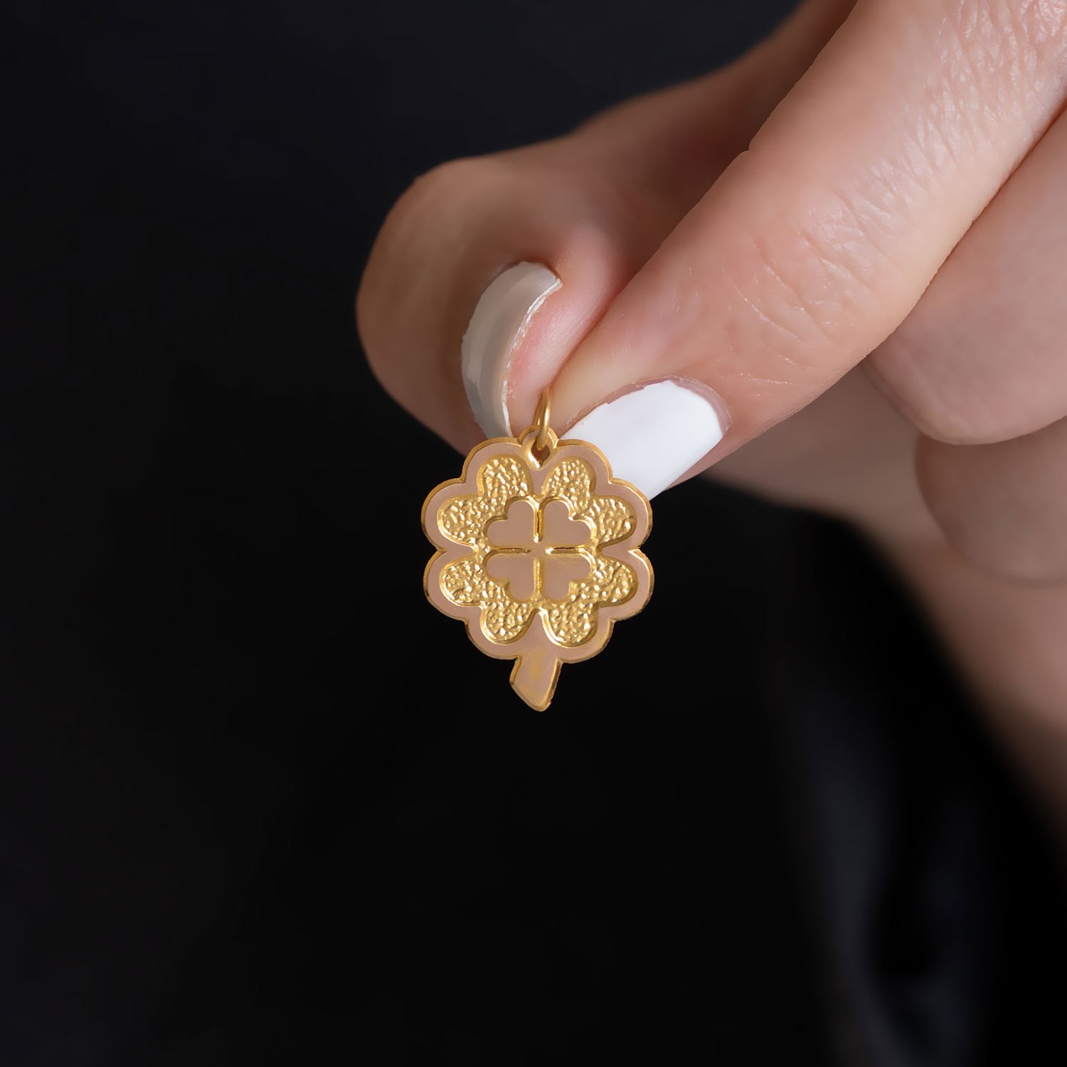 14 Ayar Altın Ultra İnce Yonca Kolye Ucu 1,6 mm