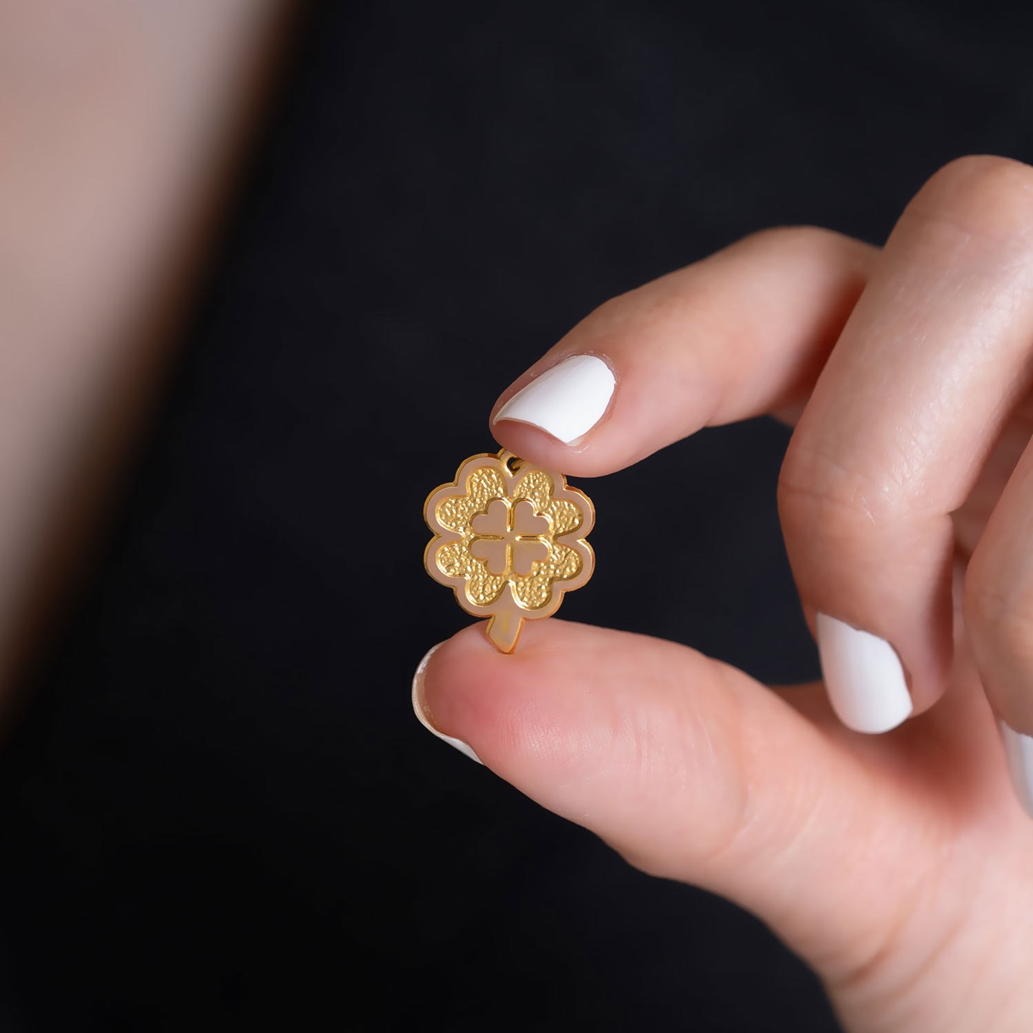 14 Ayar Altın Ultra İnce Yonca Kolye Ucu 1,6 mm
