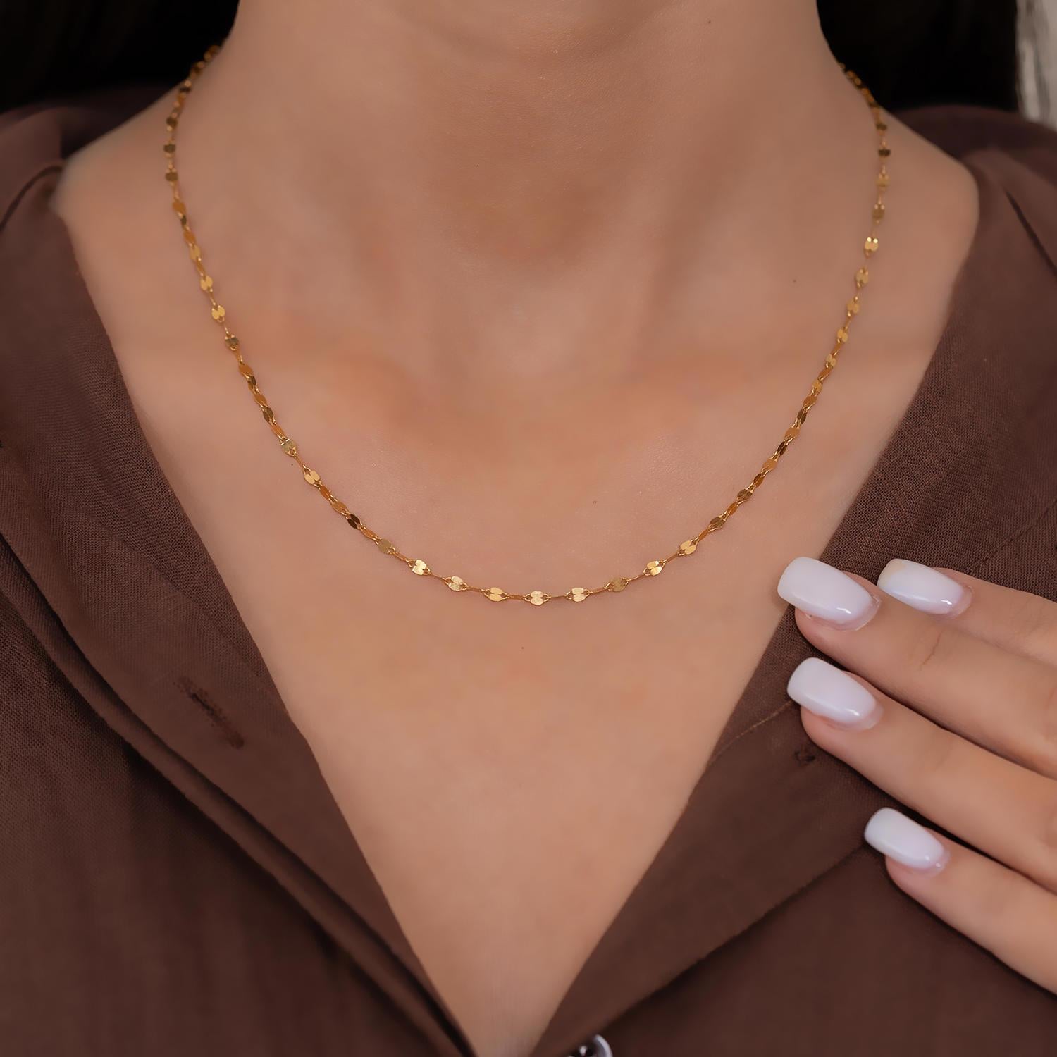 22 Ayar Aynalı Zincir Kolye 2,5 mm