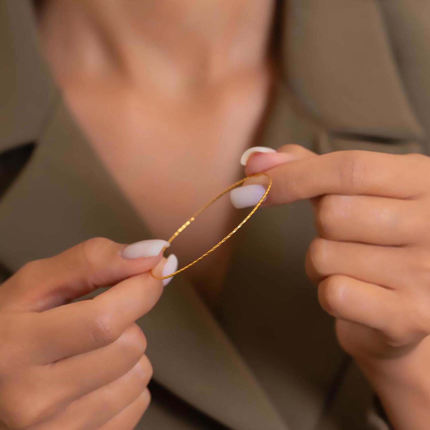 2,75 Gram 22 Ayar Altın Yatırımlık Zarif Burgu Bilezik 1 mm