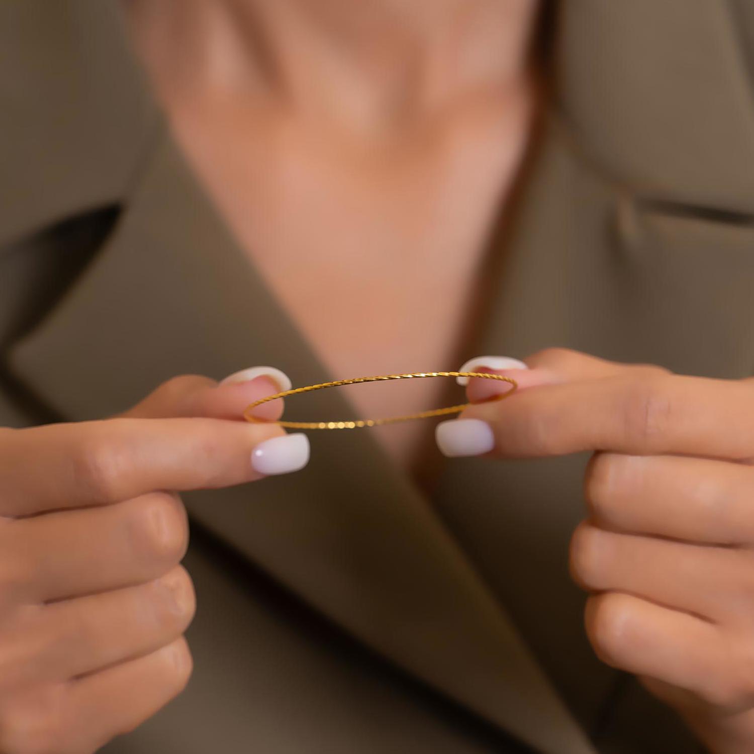 2,75 Gram 22 Ayar Altın Yatırımlık Zarif Burgu Bilezik 1 mm