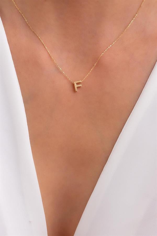 14 Ayar Altın F Harf Kolye