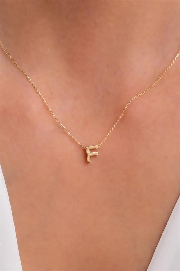14 Ayar Altın F Harf Kolye
