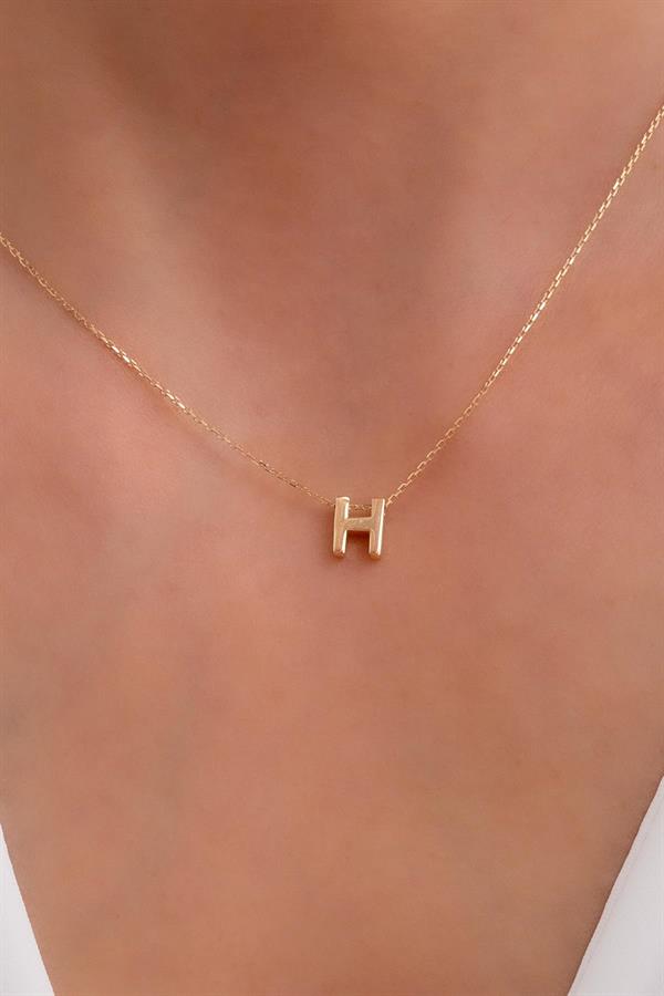 14 Ayar Altın H Harf Kolye