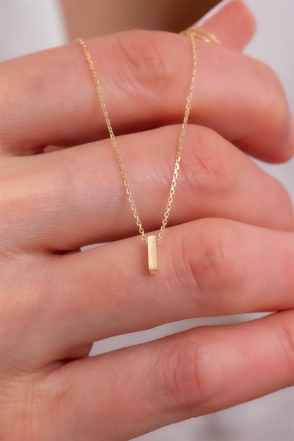 14 Ayar Altın I Harf Kolye