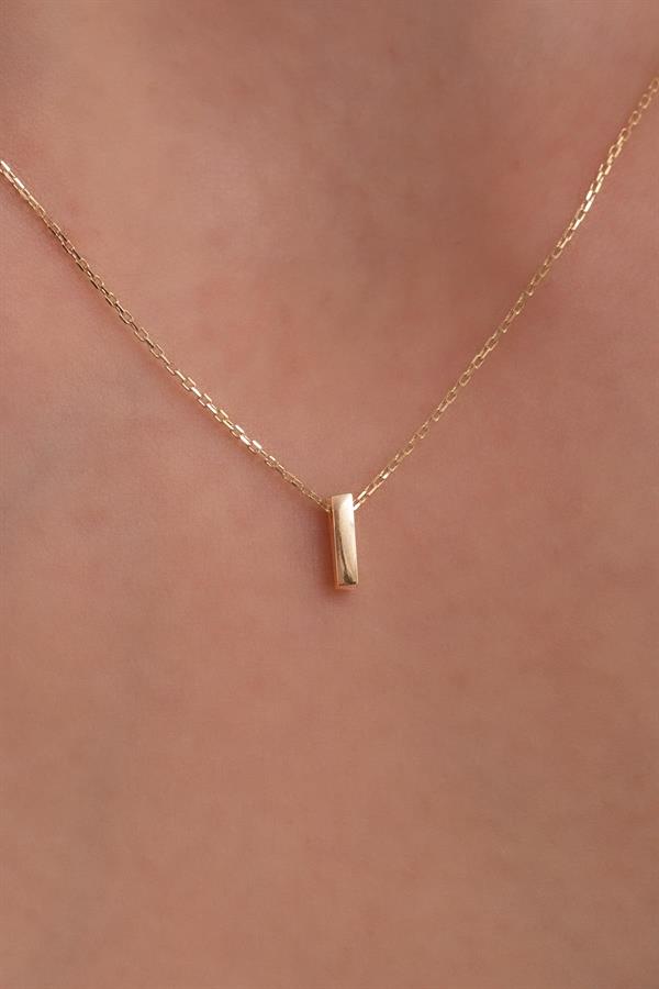 14 Ayar Altın I Harf Kolye