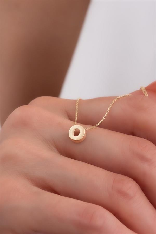 14 Ayar Altın O Harf Kolye
