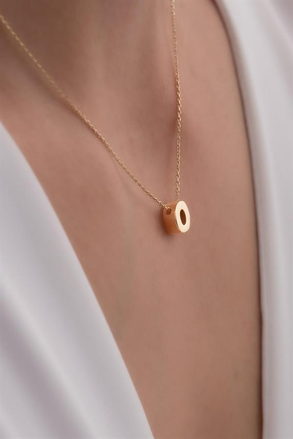 14 Ayar Altın O Harf Kolye