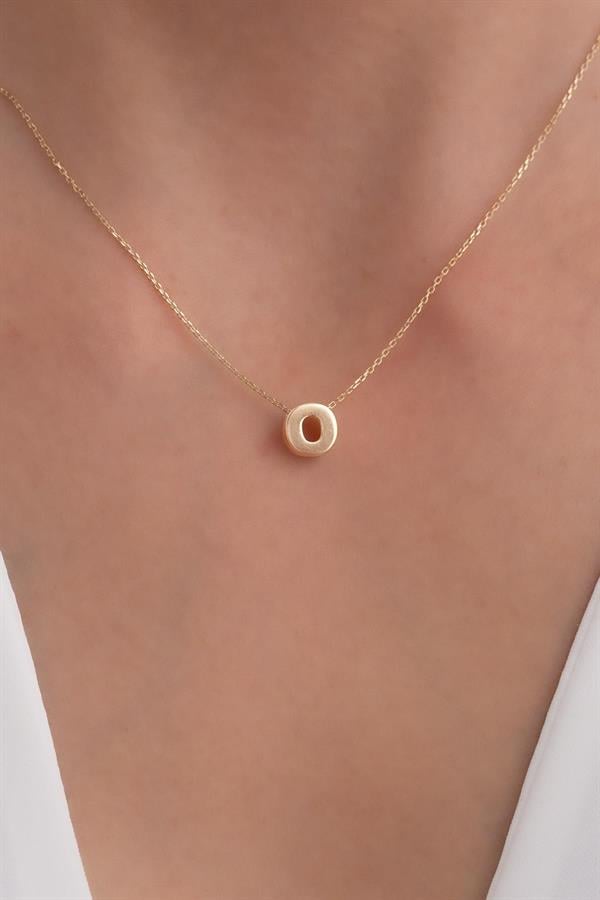 14 Ayar Altın O Harf Kolye