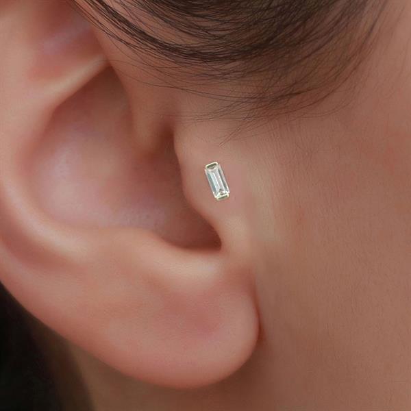 14 Ayar Altın Baget Tragus Piercing