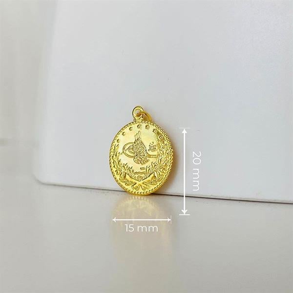 14 Ayar Altın Baskı Tuğra Kolye Ucu 1,8 cm