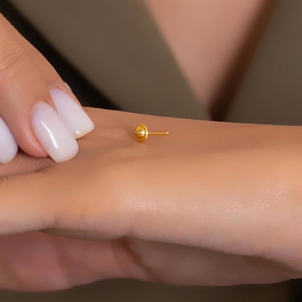 14 Ayar Altın Bombeli Top Model Geçmeli Hızma