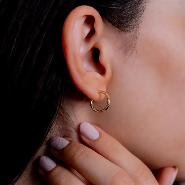 14 Ayar Altın Burgu Küpe