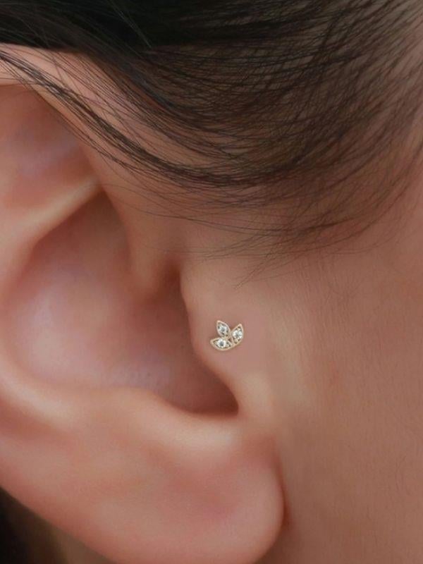 14 Ayar Altın Çiçek Tragus
