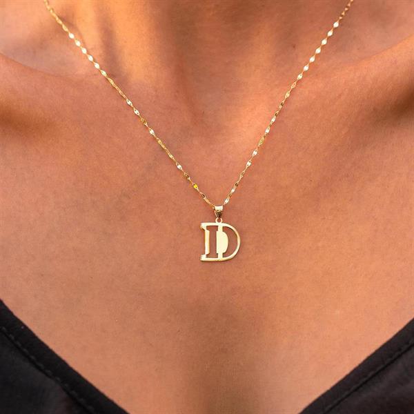 14 Ayar Altın D Harf Soft Kolye