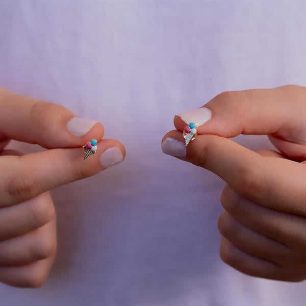 14 Ayar Altın Dondurma Çocuk Küpe