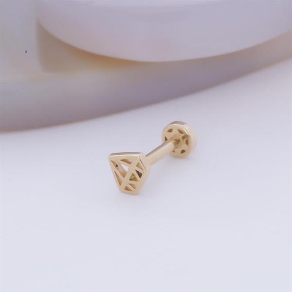 14 Ayar Altın Elmas Figürlü Tragus