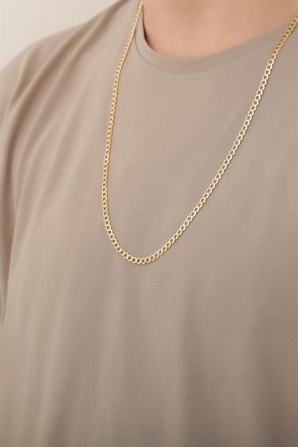 14 Ayar Altın Erkek Gurmet Zincir Kolye 3.5 mm