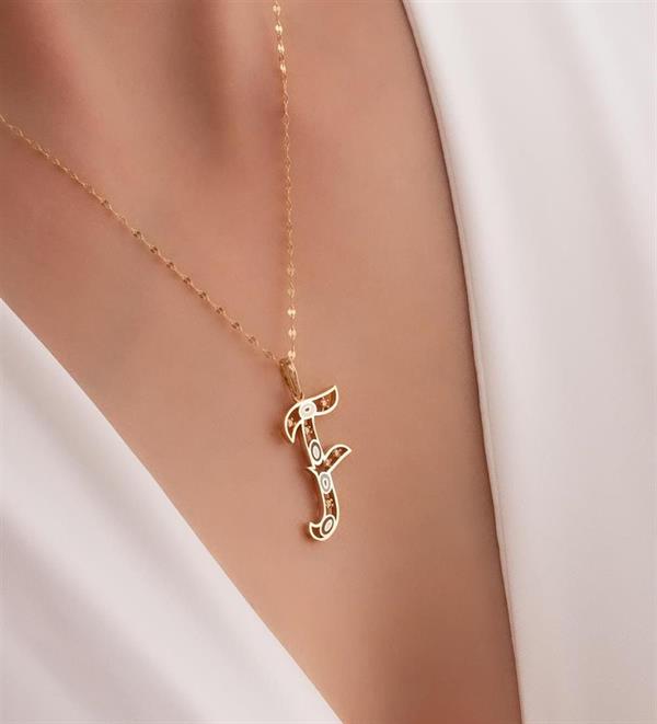 14 Ayar Altın F Harf Göz Kolye