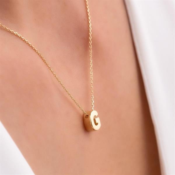 14 Ayar Altın G Harf Kolye