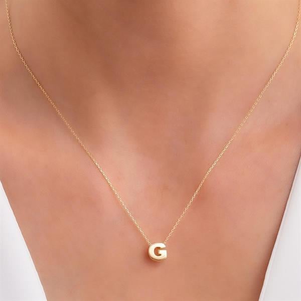 14 Ayar Altın G Harf Kolye