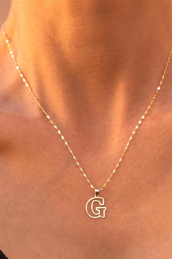 14 Ayar Altın G Harf Soft Kolye