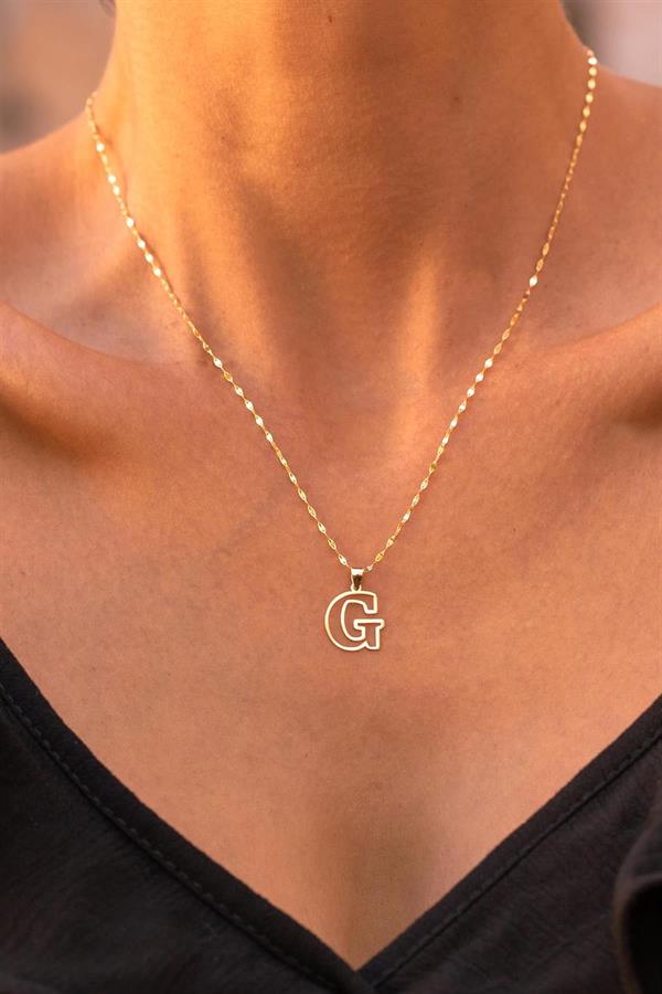 14 Ayar Altın G Harf Soft Kolye