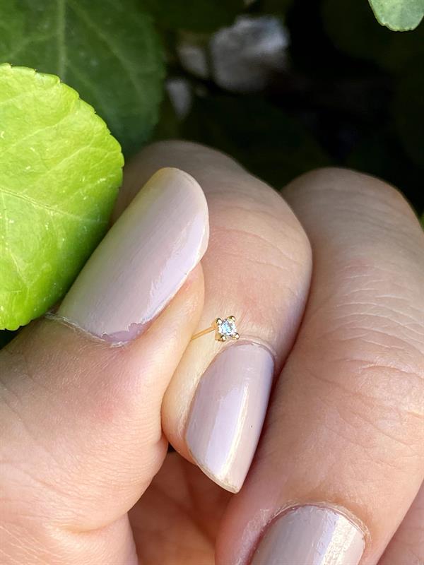 14 Ayar Altın Mini Tektaş Geçmeli Hızma